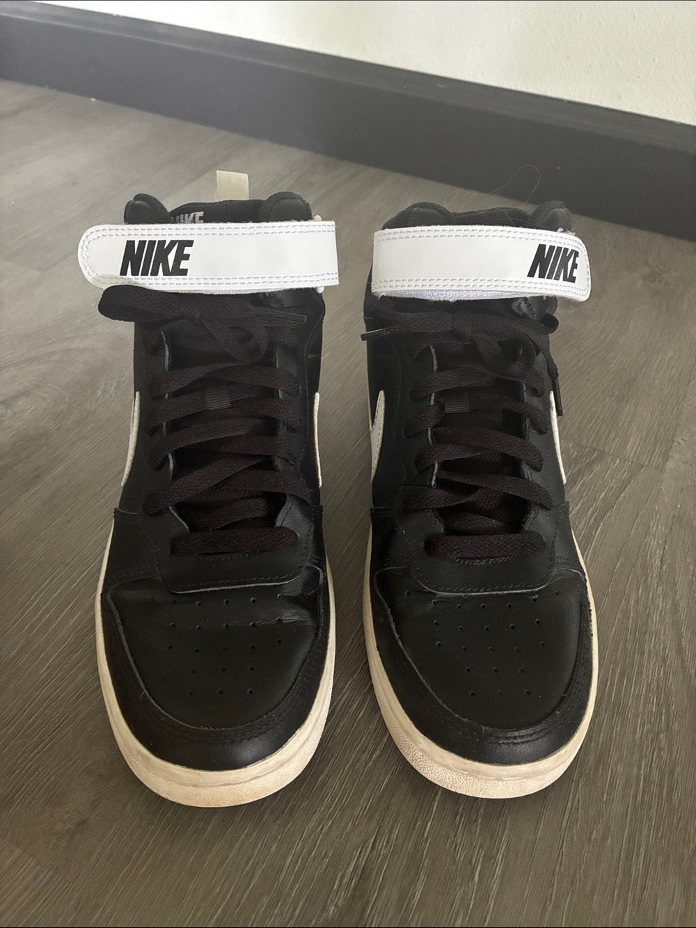 Nike Black High-Top Sneakers with White Strap